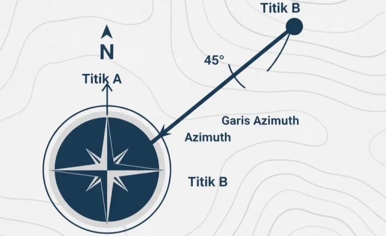 Cara Menentukan Arah Azimuth dari Koordinat Dua Titik
